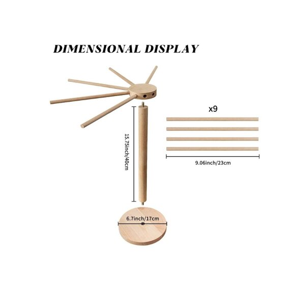 Pasta Drying Rack, Large Wood Pasta Rack Collapsible for Fresh Pasta Noodle Spag - Picture 3 of 6